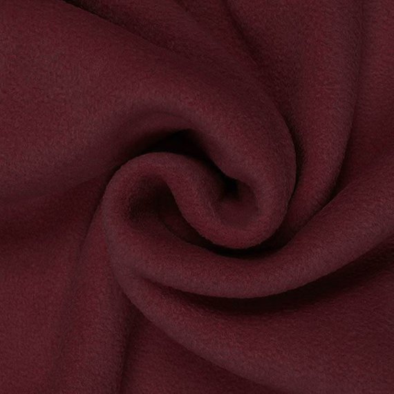 Polarfleece uni bordeaux rot - HeigoStoffe