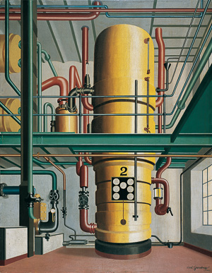 Carl Grossberg, Der gelbe Kessel, 1933 Öl auf Leinwand auf Holz, 90 x 70 cm , Von der Heydt-Museum Wuppertal