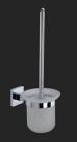 Toilet brush in wall mount glass holder - square