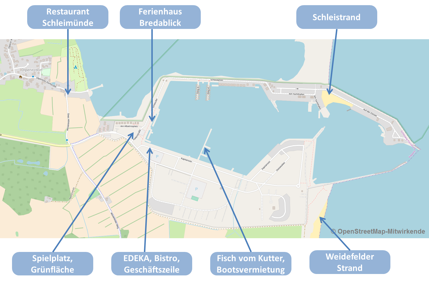 Kappeln Ostseeresort Olpenitz Freizeit und Versorgung - Ferienhaus