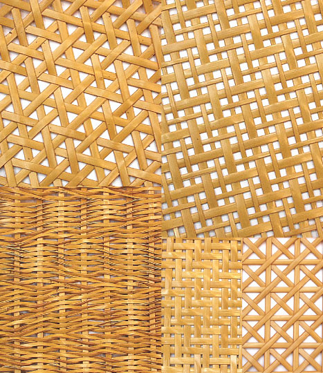 『宮﨑珠太郎』作　竹ザル　様々な編み方の竹ザルが揃います