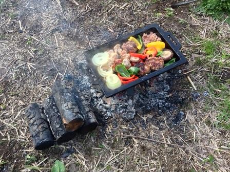 お野菜も軽く焼きます。