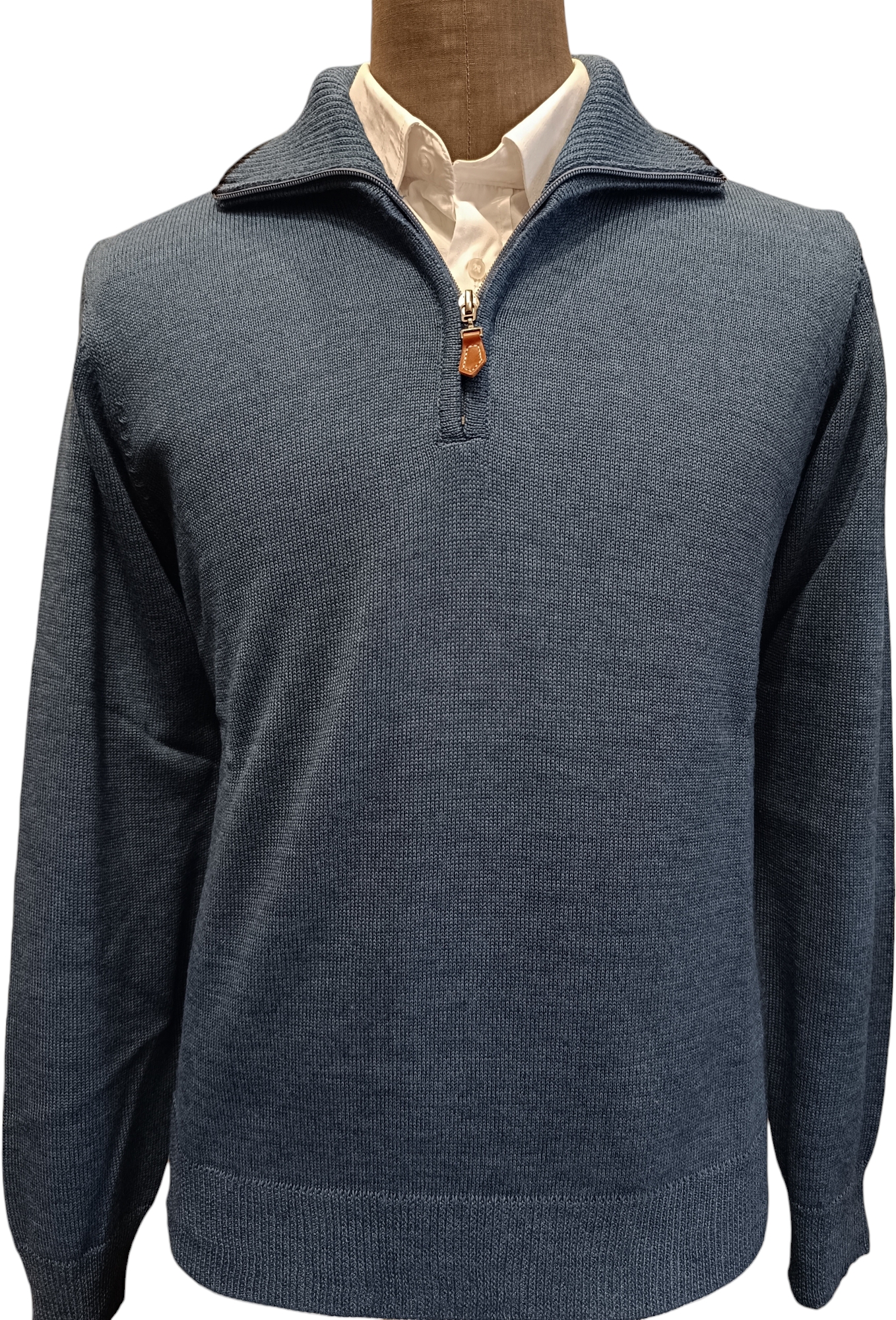 Mezza zip lana rasata tinta unita - Vari colori