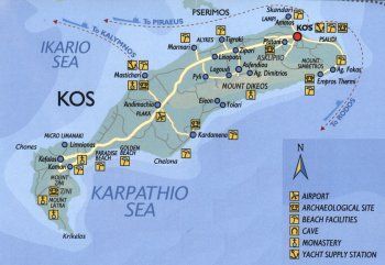 Karte der Insel Kos