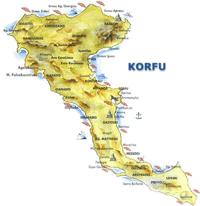 Inselkarte Korfu