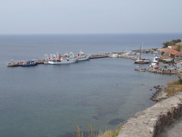 Sicht auf Hafen in Molivos