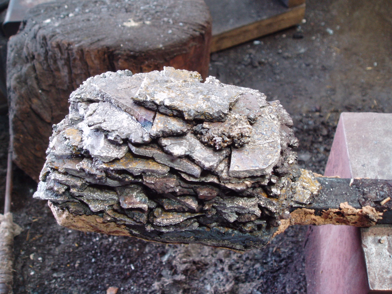 玉鋼　助寿鍛刀所　御火箸 希少品】島根刀匠 雲州弘光 玉鋼製 火箸 2膳 共箱 サビ有り