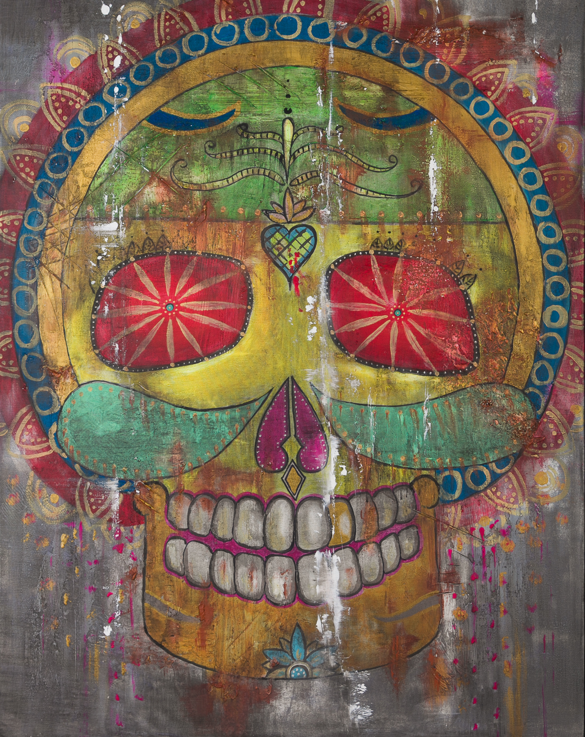  "Hippie Skull" 90x115cm VERKAUFT!
