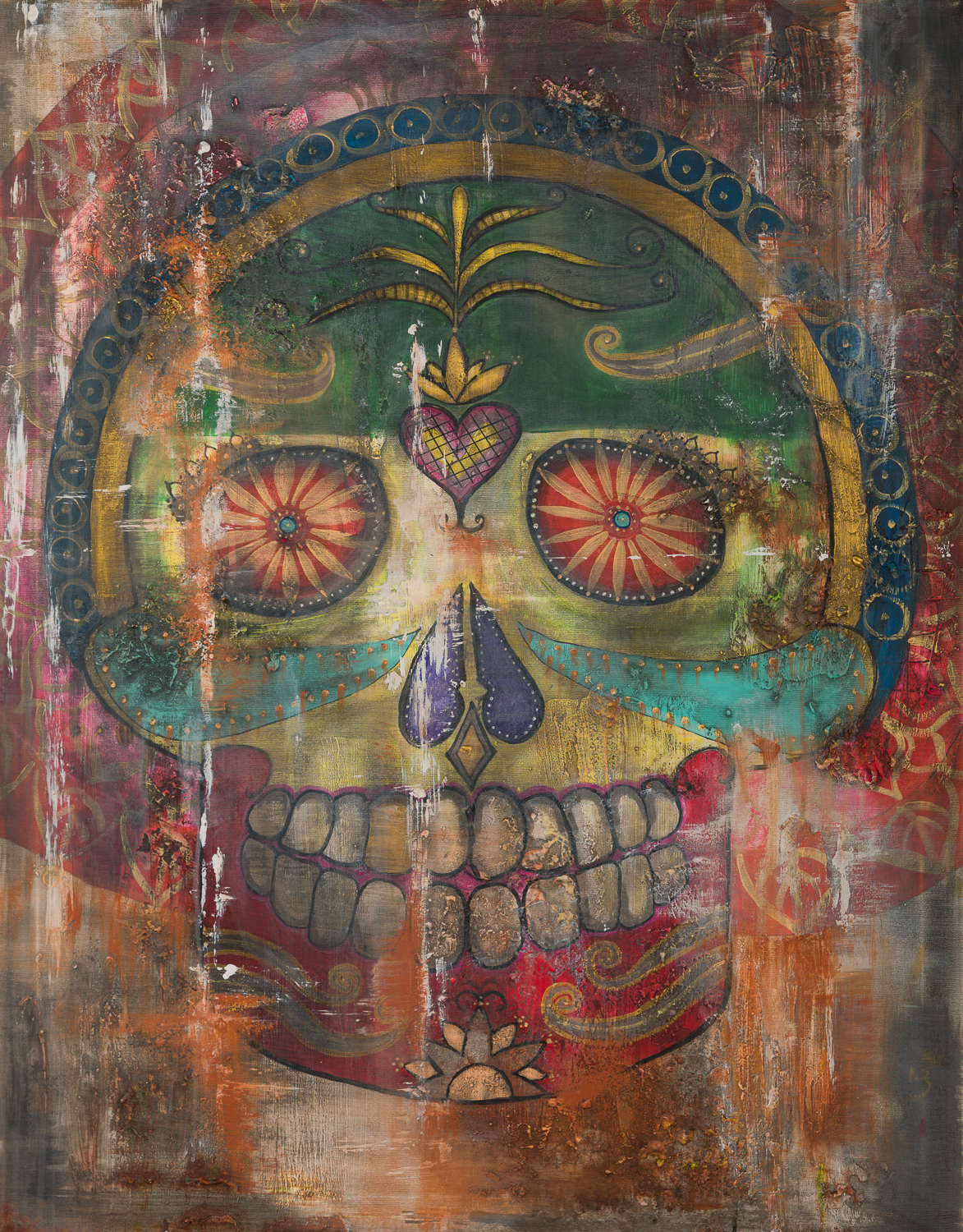 "Skull Mandala" Acryl auf Leinwand 90x115cm