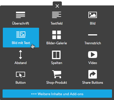Bild: Bild mit Text Element