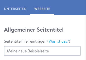 Jimdo-Bild: Bearbeiten des allgmeinen Seitentitels