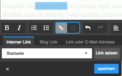 Textfeld: Text verlinken