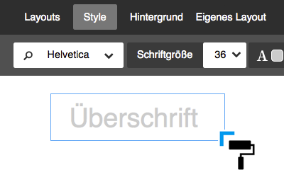 Bild: Überschrifen und Style-Optionen