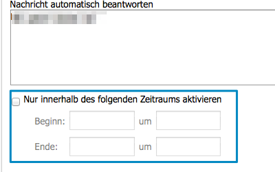 Bild: Jimdo Webmail Einstellungen Abwesenheitnachricht