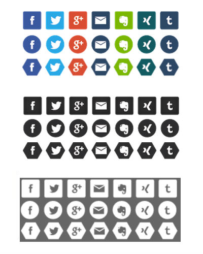 Bild: Share-Buttons Varianten