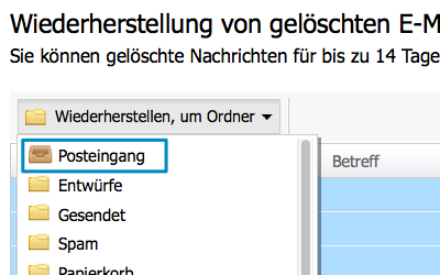 Bild: Jimdo Webmail E-Mail Wiederherstellung