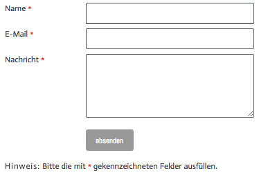 Bild: Standard-Formular nach Einfügen