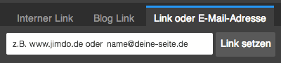 Bild: Textfeld Link oder E-Mail-Adresse