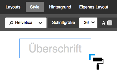 Bild: Überschrifen und Style-Optionen