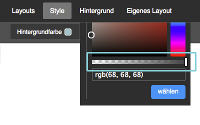 Bild: Style-Optionen Hintergrundfarbe