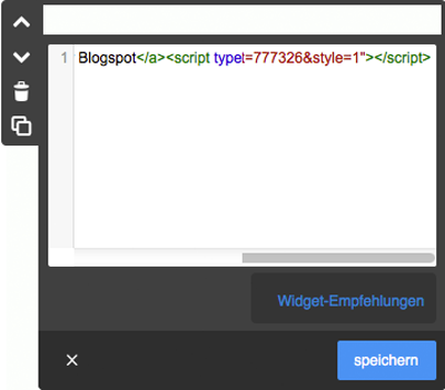Bild: Basiswissen, Widget/HTML einbauen