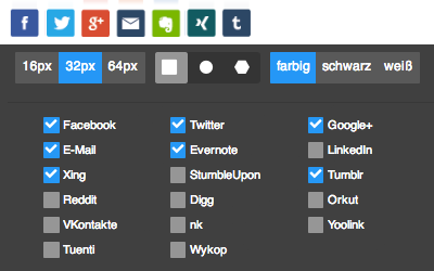 Bild: Share-Buttons Element