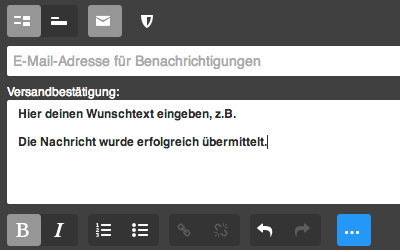 Bild: Formular-Element Versandbestätigung