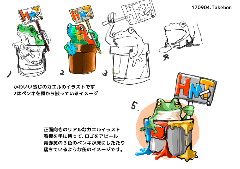 Character 塗装屋さんのカエルイラスト Takebon Studio