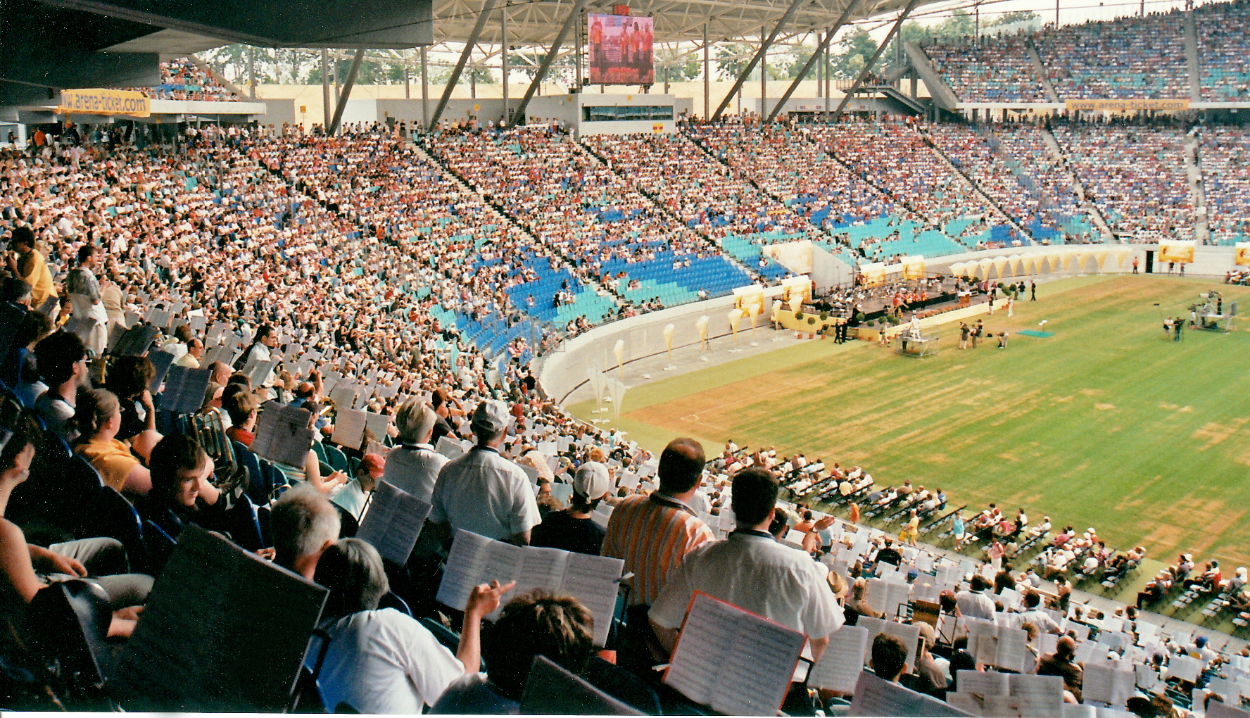 2008: Teilnahme am Deutschen Evangelischen Posaunentag in Leipzig - mit 16000 Bläsern war es das bis dahin größte bundesweite Posaunenfest