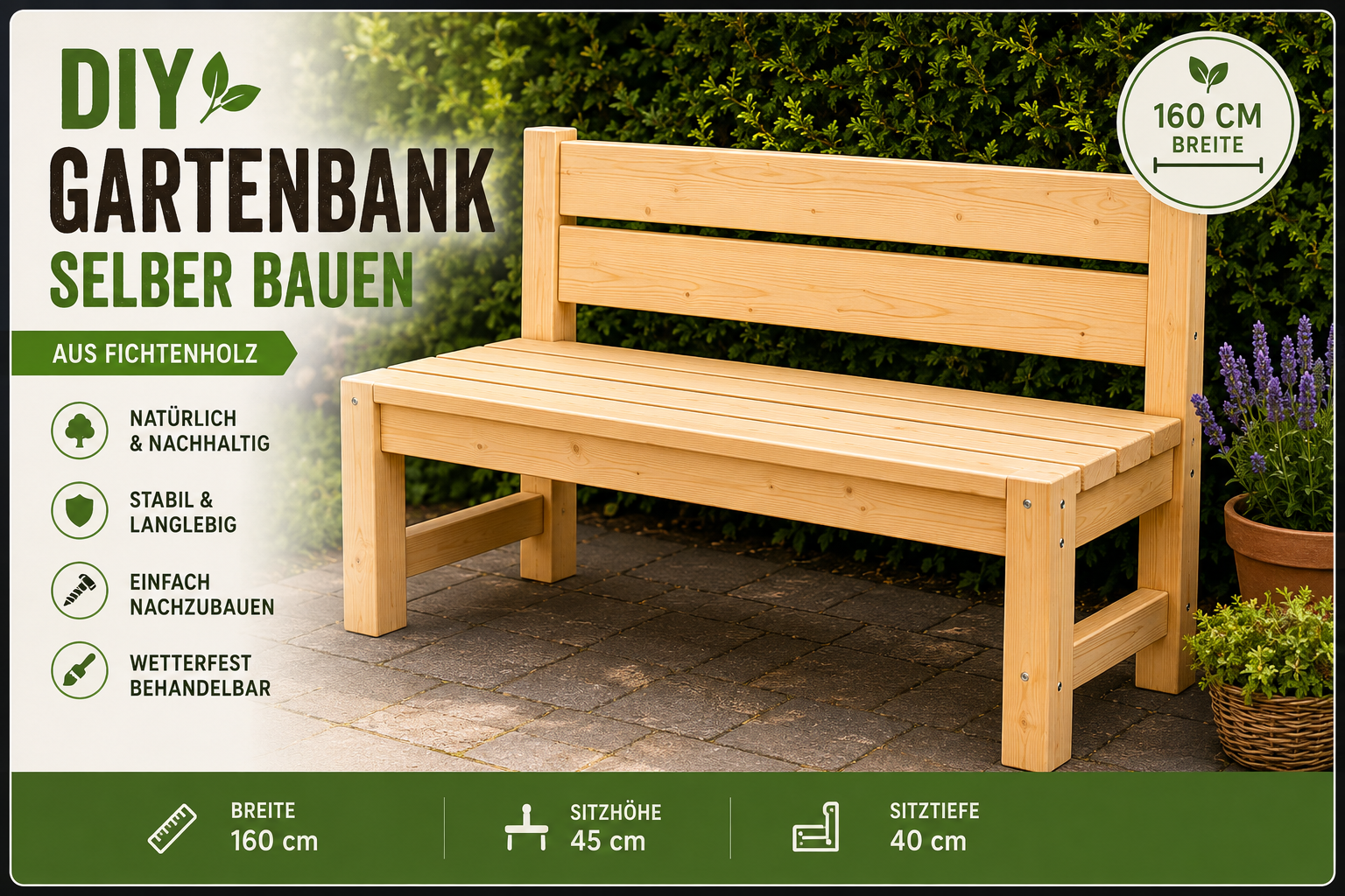 DIY Gartenbank aus Holz