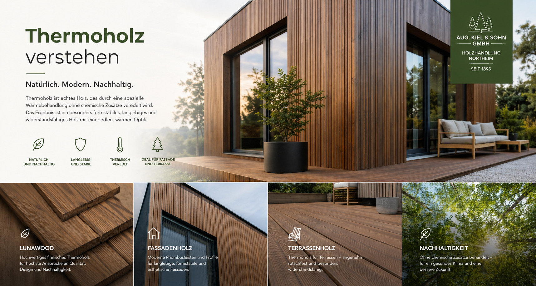 Thermoholz verstehen - Moderne Fassaden und Terrassen aus Thermoholz