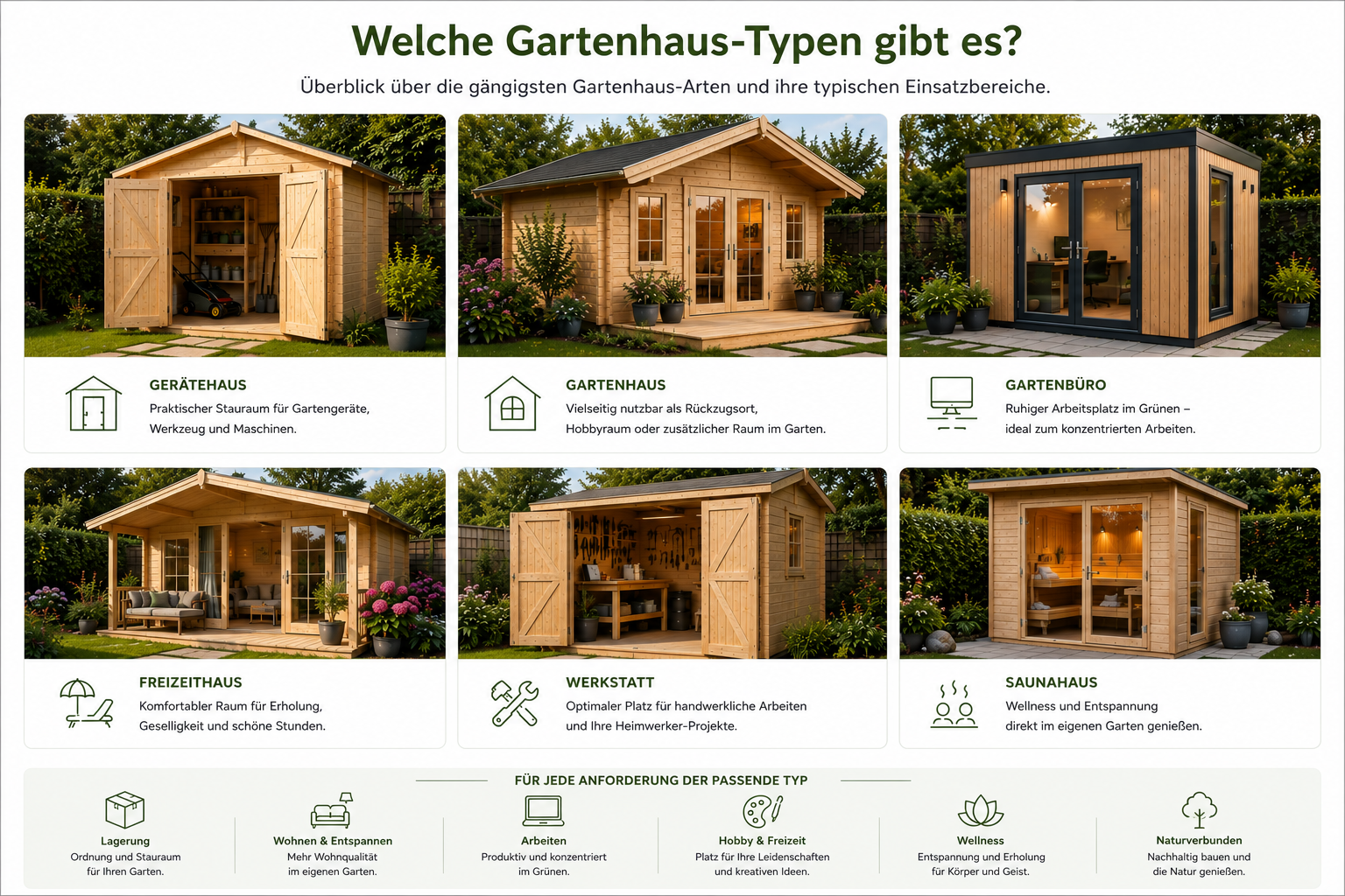 Moderne Holzpergola im Garten