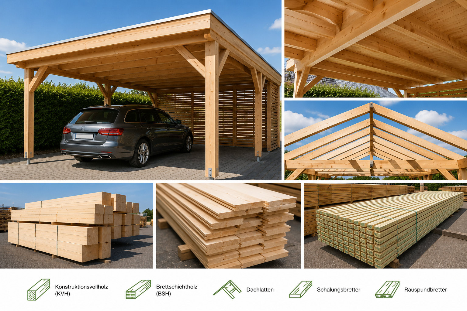 Holzprodukte für Carport-Projekte