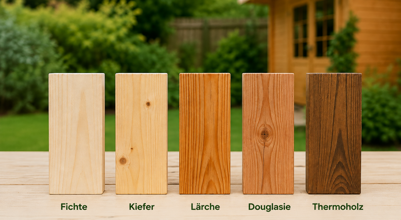 Moderne Holzpergola im Garten