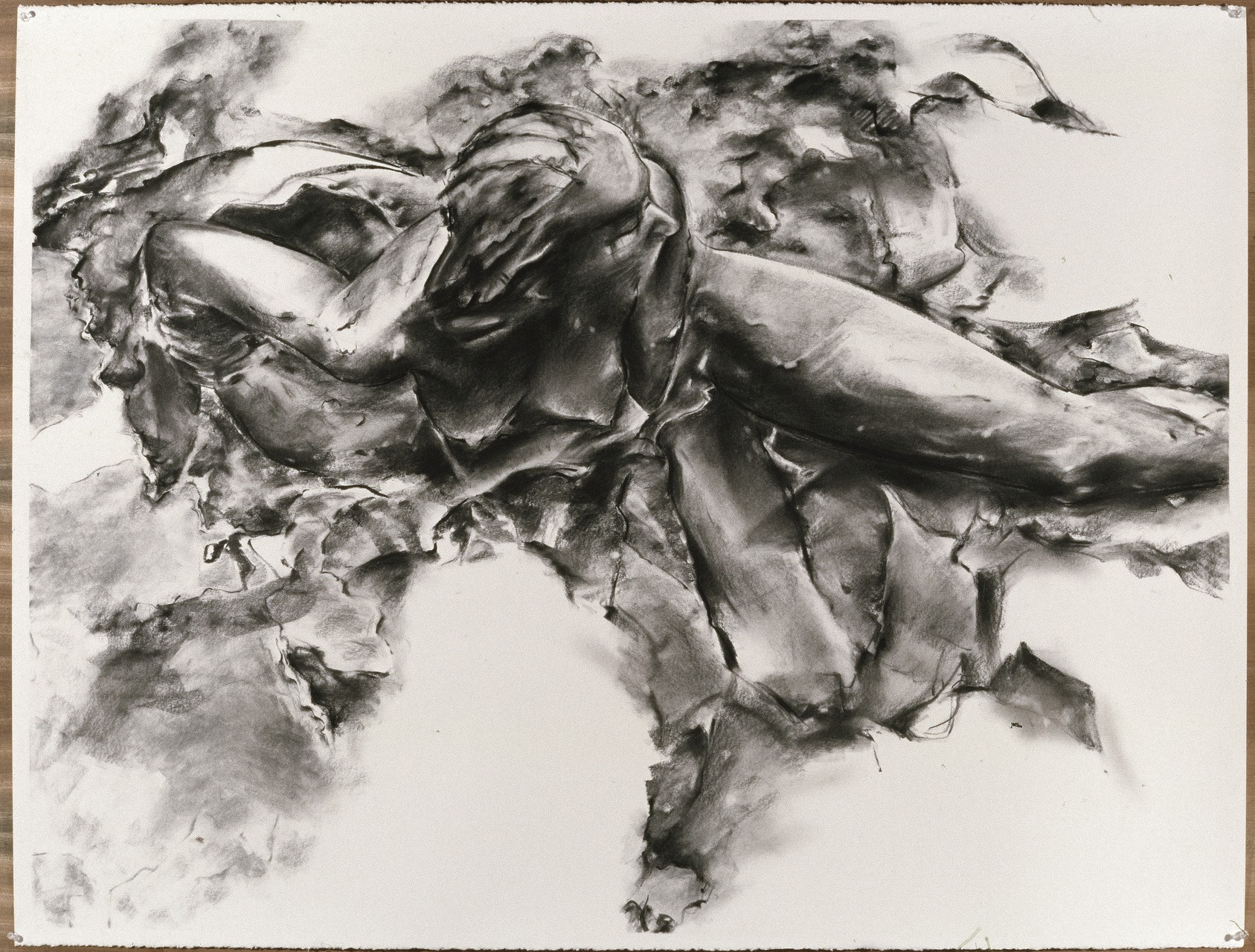 SOLD -  Becoming, 2006, 114 x 142 cm, charcoal on paper