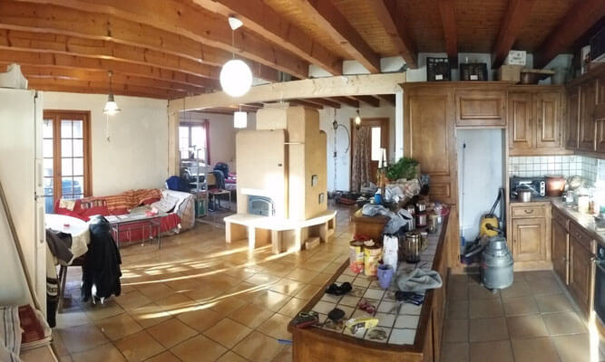 Poêle de masse central / Bogève / Haute-savoie
