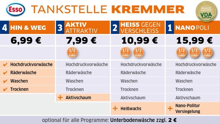 Keiner Wascht Feiner Esso Tankstelle Kremmer
