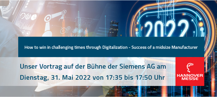 Unser Vortrag am Dienstag / 31. Mai 2022 von 17:35 bis 17:50 Uhr / Auf der Bühne der Siemens AG