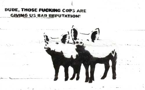 Graphic with a picture of anarchist graffiti used to illustrate the page