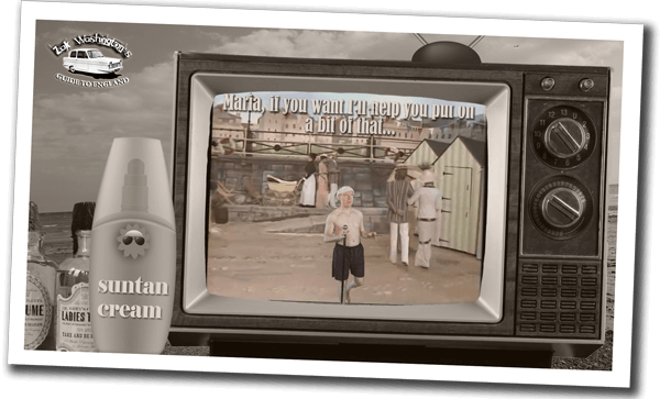 Polaroid-style still of ZakWashington dancing at the seaside on Brighton beach