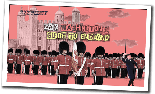 Vintage polaroid showing Zak dancing in front of the Queen's Guard's parade