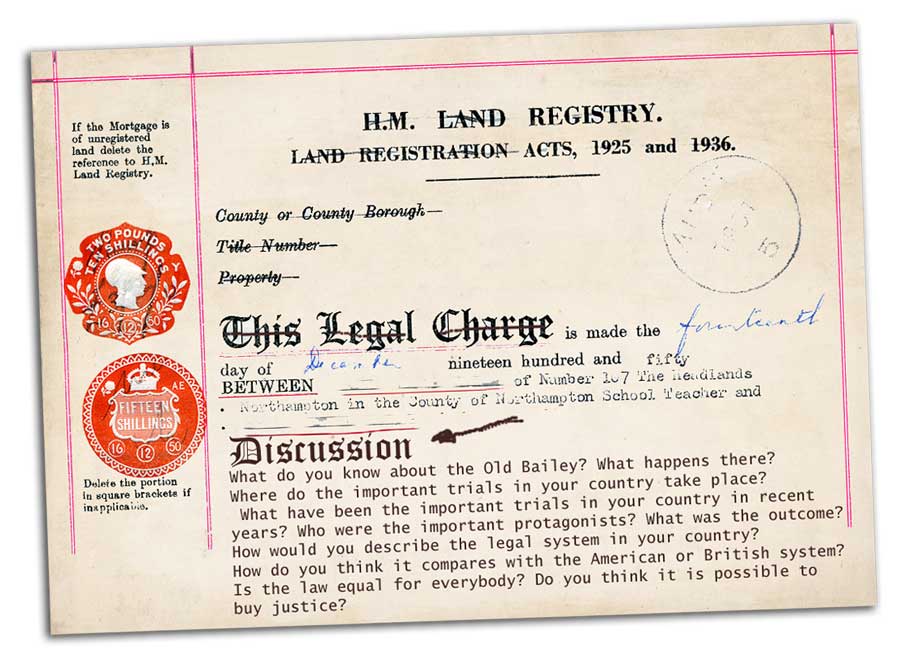 intage H.M. Land Registry document EFL discussion printed on it