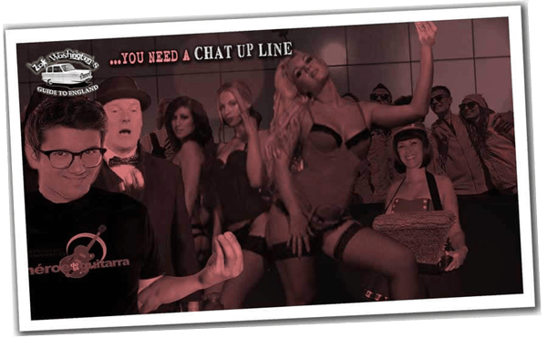 Polaroid of Zak and his English students in a nightclub in London