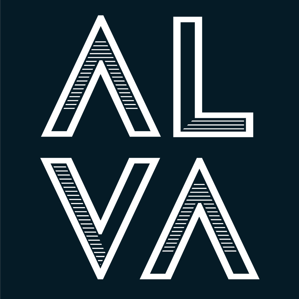 quadrstisches ALVA LOGO Typografie Buchstaben analog LOVE Bild LOGO