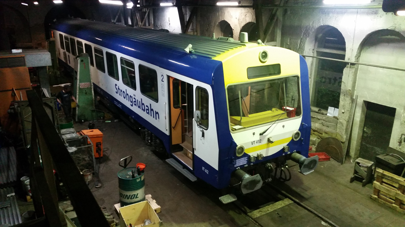 Der NE81 von der Waldbahn kam am Sonntag zu einem Ölwechsel nach Crailsheim.