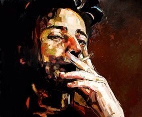 smoking man 100x120cm