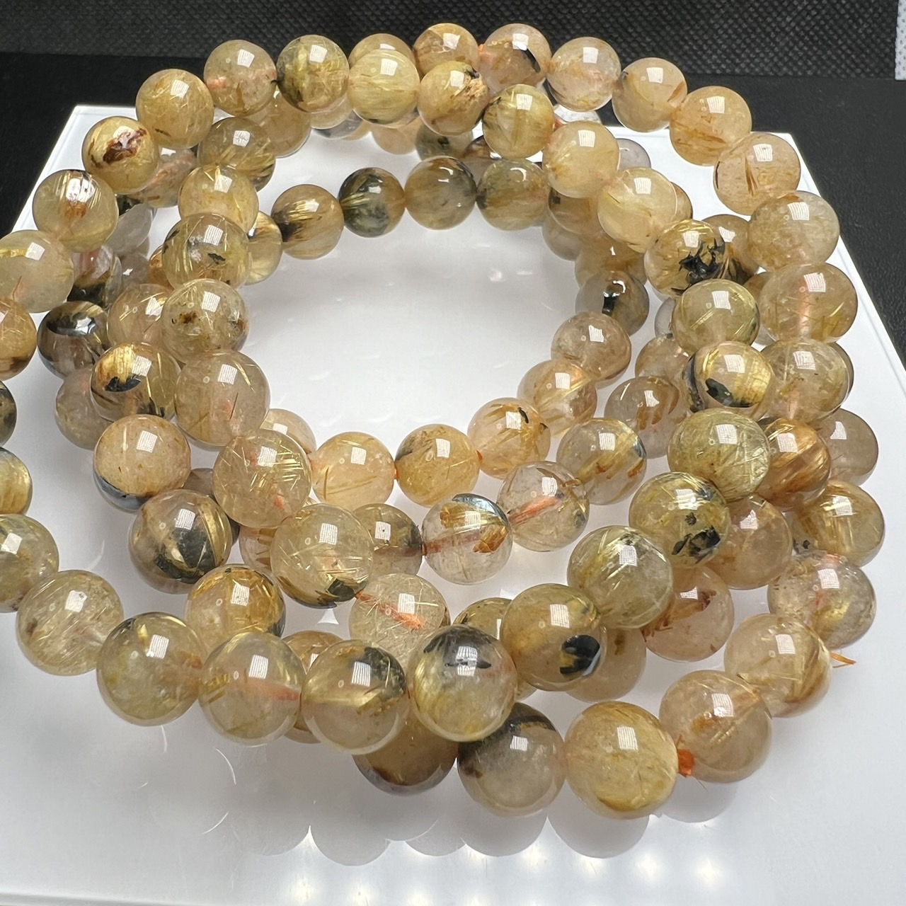 天然　クォーツ　ブレスレット デンドリッククォーツブレスレット14mm[T84-3522]