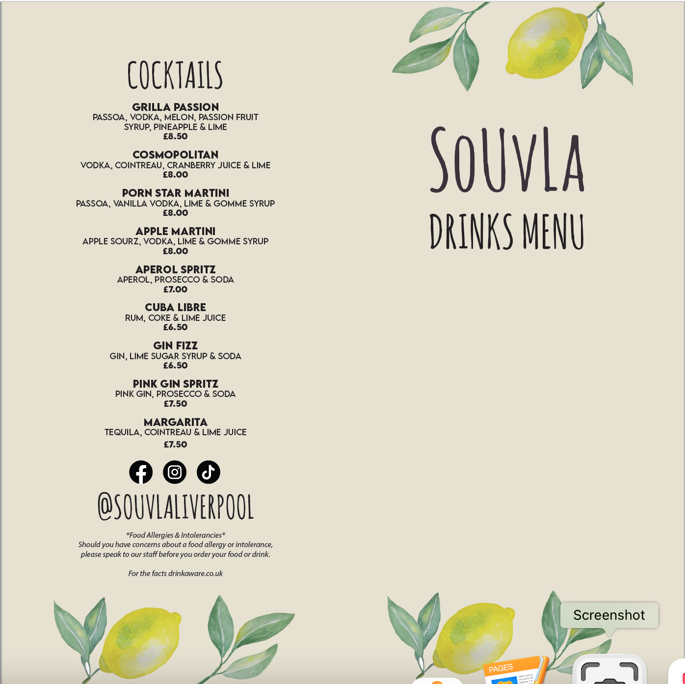 Menu Allerton Road grillaliverpool