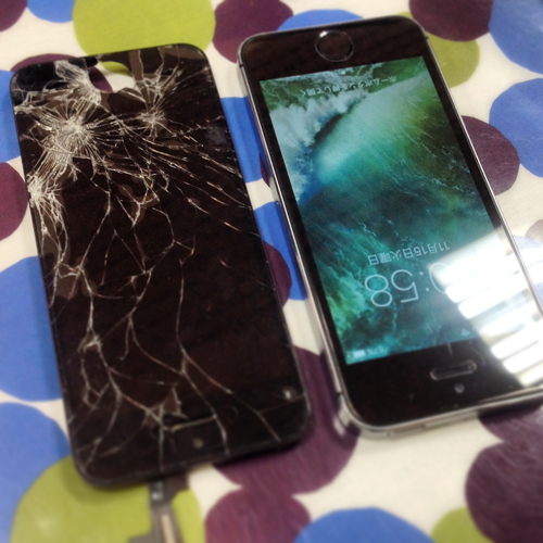 iPhoneSEガラス割れ - お客様満足度1位のオールマイティ工房