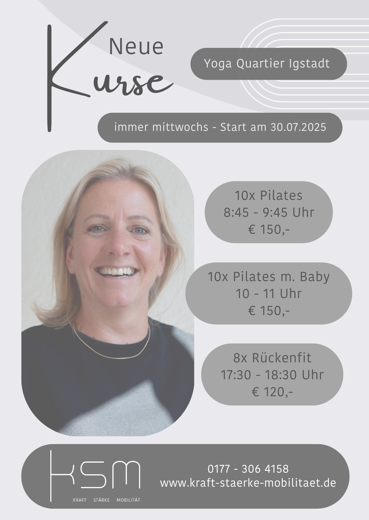 Ab 30.7.2025 Pilates ohne/mit Baby und Rückenfit mit Katharina 